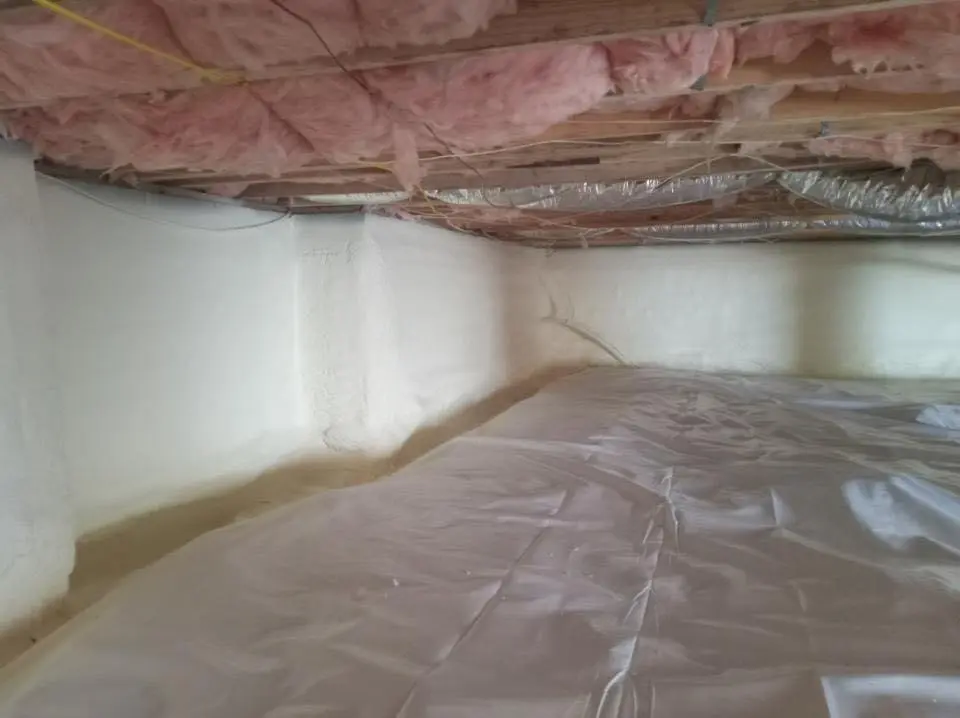 Crawl space encapsulation with closed-cell spray foam for Attic Insulation in Norman